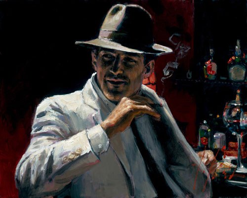 Fabian Perez Man at red bar